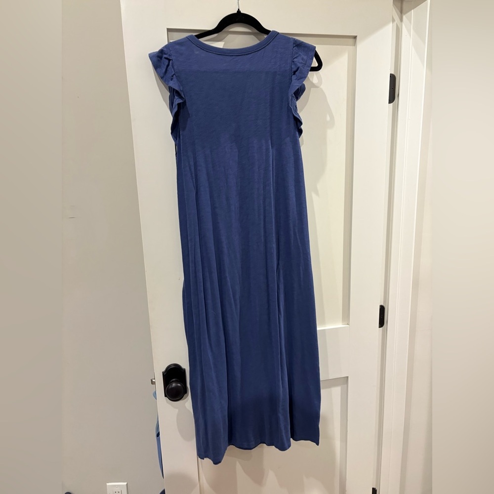 Universal Thread Blue Ruffle Cap-Sleeve Maxi Dress - Picture 2 of 3